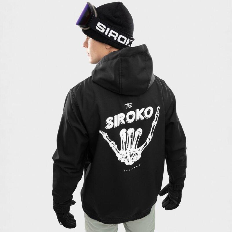 Jachetă de snowboard pentru bărbați W1 Shaka Negru Zăpadă