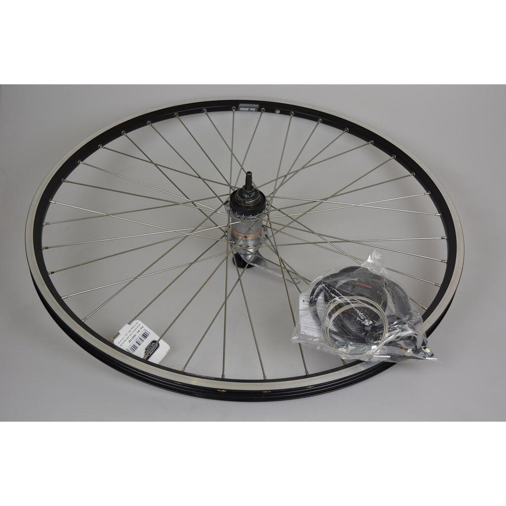 28" Rear Wheel Nexus 3V RN ZAC 2000 — Stainless Steel Spokes, Black.
