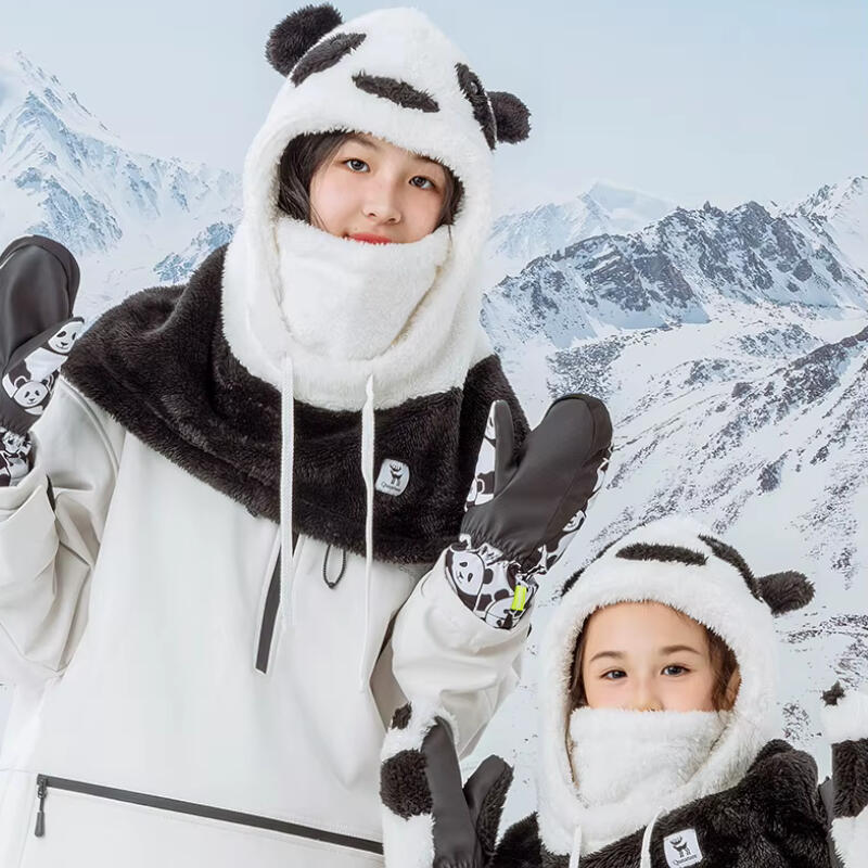 Kominiarka polarowa maska na twarz panda Qunature YP103 kaptur 6/7
