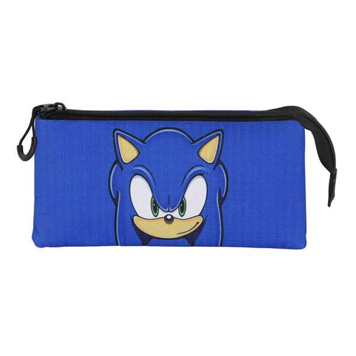 Trousse Fourre-Tout Triple SONIC THE HEDGEHOG Bleu 3/4
