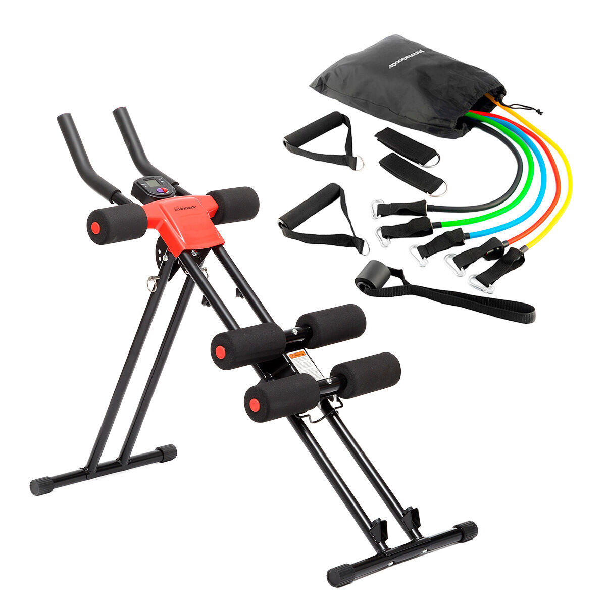 LuminaVerde Appareil Abdominal Avec Pédales Et Bandes De Résistance – Fitness Multi-usage, Compact Et Costaud