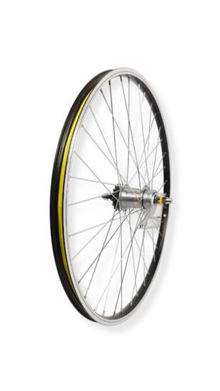 Ruota posteriore Shimano 26x1.75 con mozzo a freno a contropedale 3 velocità.