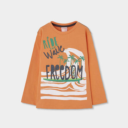 Camisetas de verano de tenis kids niño boboli naranja