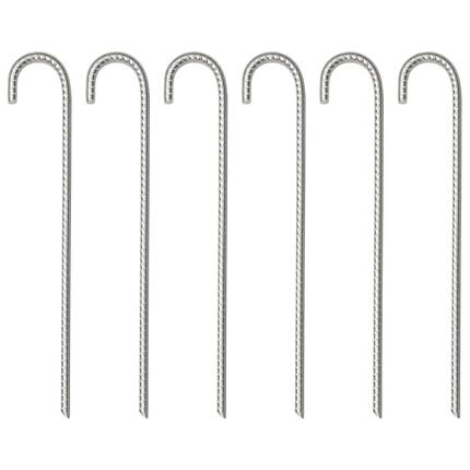 Piquets de tente Vidaxl 6 pcs ø10 mm 37 cm acier galvanisé