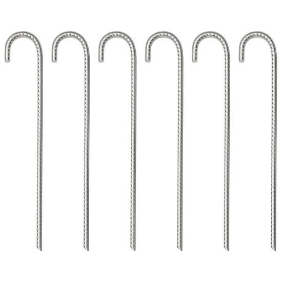 Piquets de tente Vidaxl 6 pcs ø10 mm 37 cm acier galvanisé