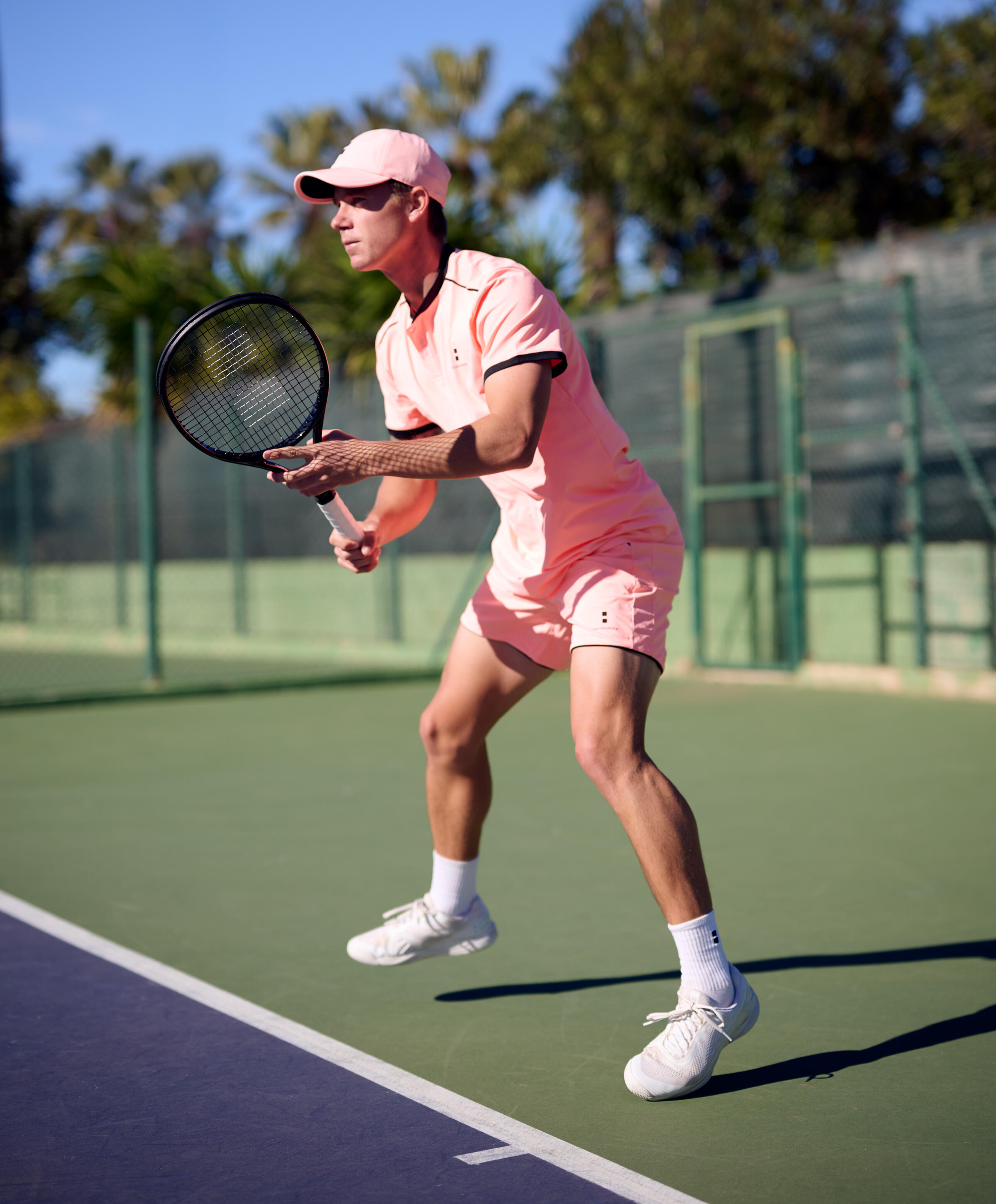 NORDICDOTS Men's Pro Flex Polo Tennis/Padel Coral