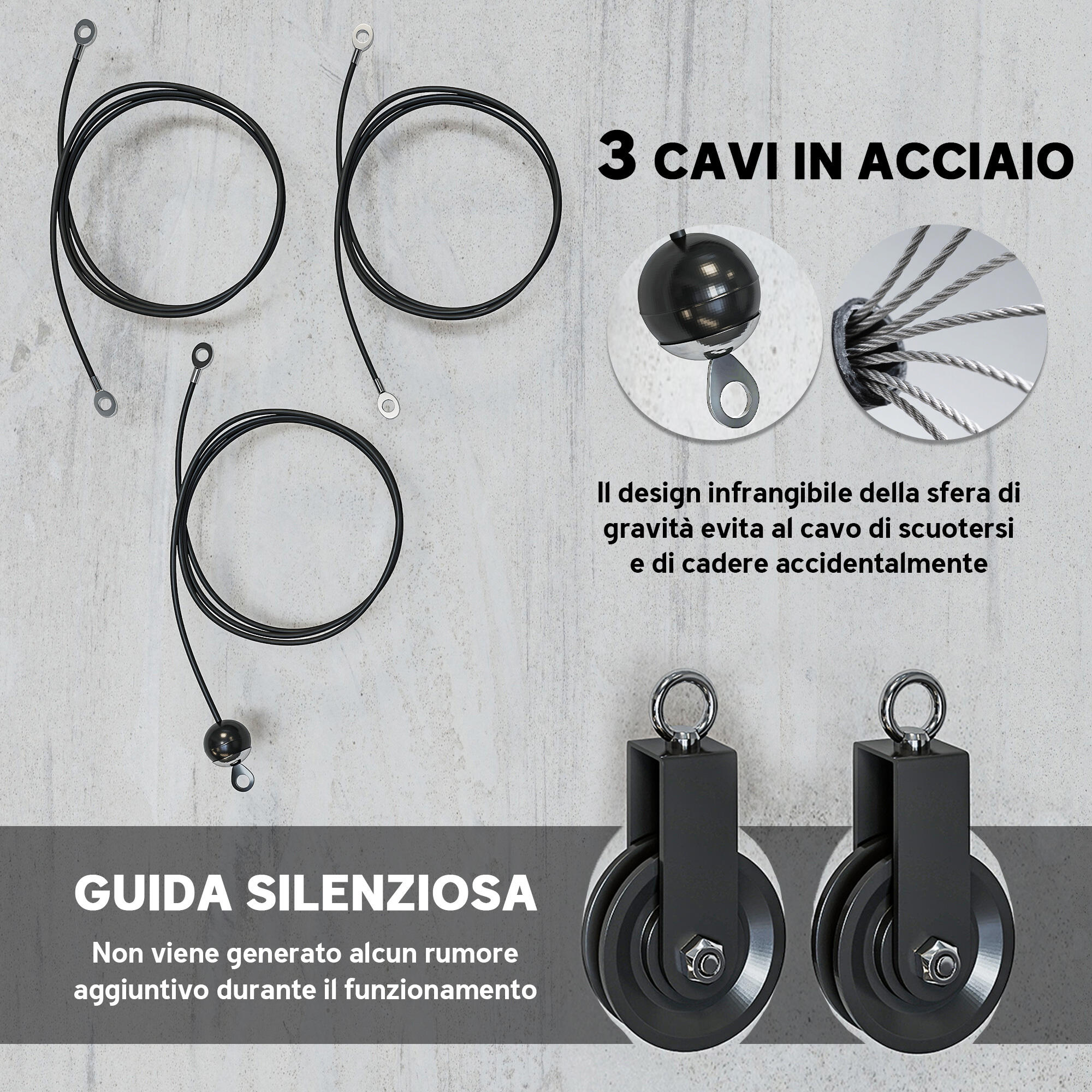 SPORTNOW Pulley Machine con Attacco per Dischi Pesi Universali e Accessori 6/8