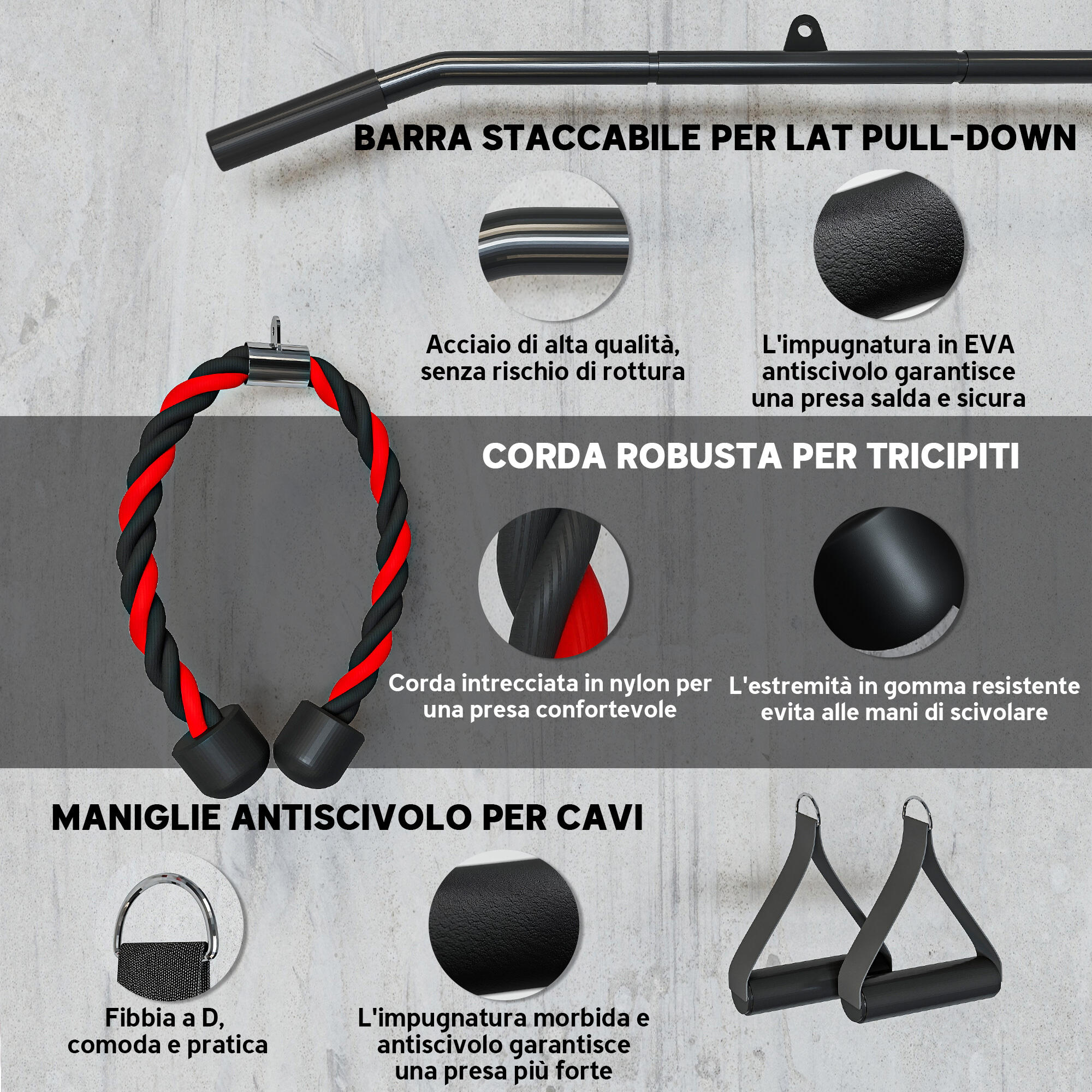 SPORTNOW Pulley Machine con Attacco per Dischi Pesi Universali e Accessori 5/8