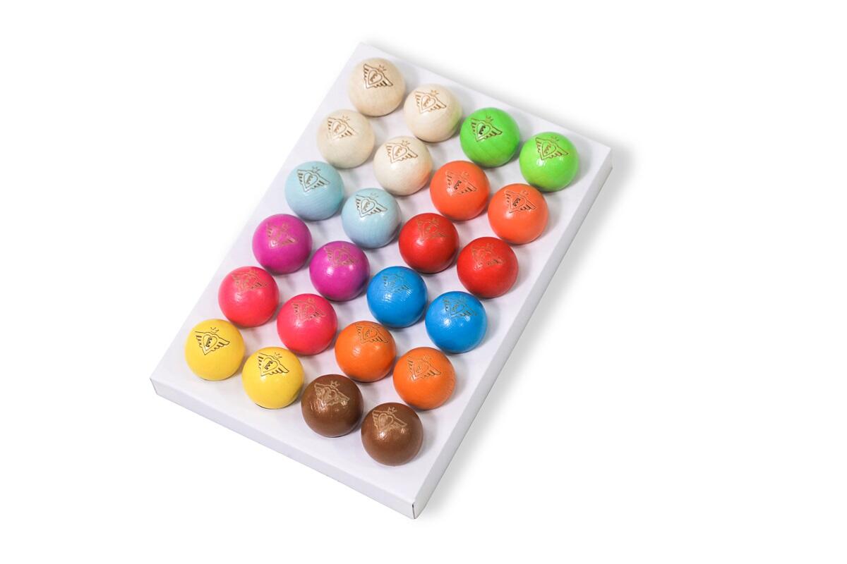 Unissex Conjunto de Petanca em Madeira 24 pcs 30 mm 2/4