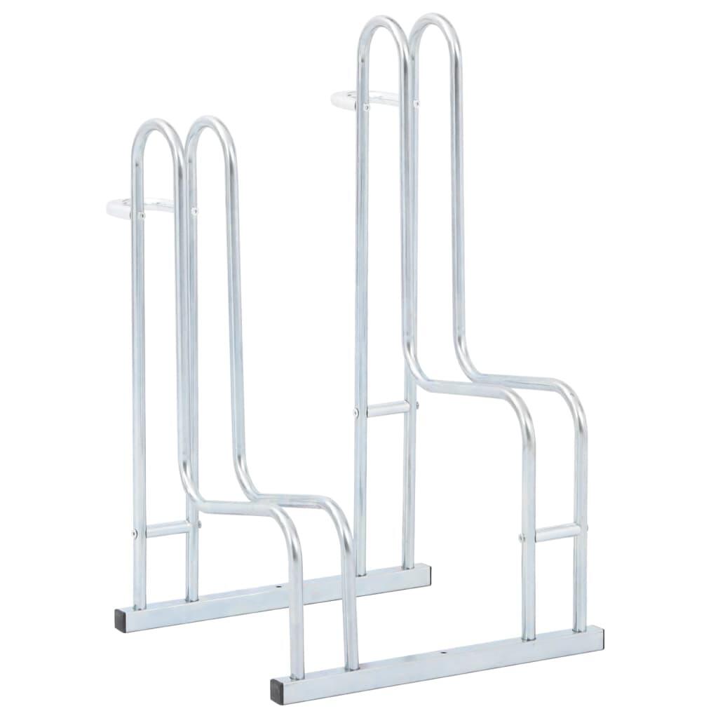 VidaXL freestanding bike stand for 2 bikes in galvanized steel