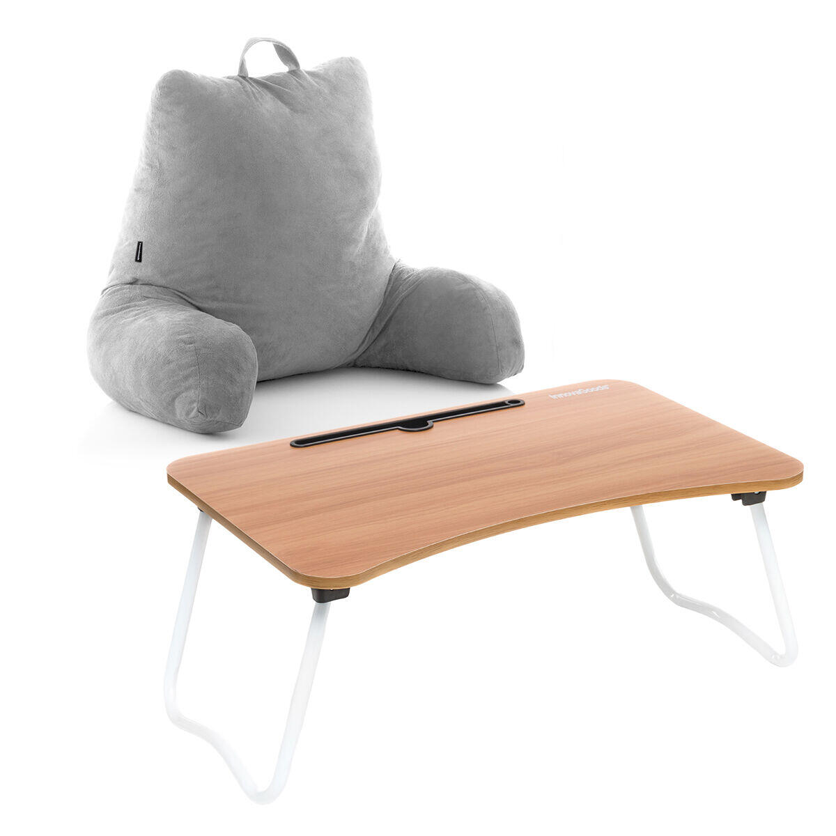 Innovagoods - Pack Table D'Appoint Pliante Et Coussin De Lecture Avec Accoudoirs Innovagoods - Oreiller - Multicolore - No Size - Decathlon