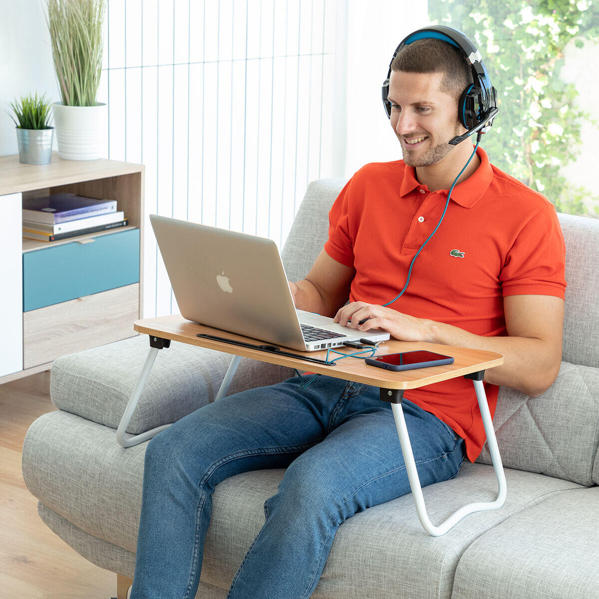 Pack Mesa auxiliar dobrável e almofada de leitura innovaGoods 4/5
