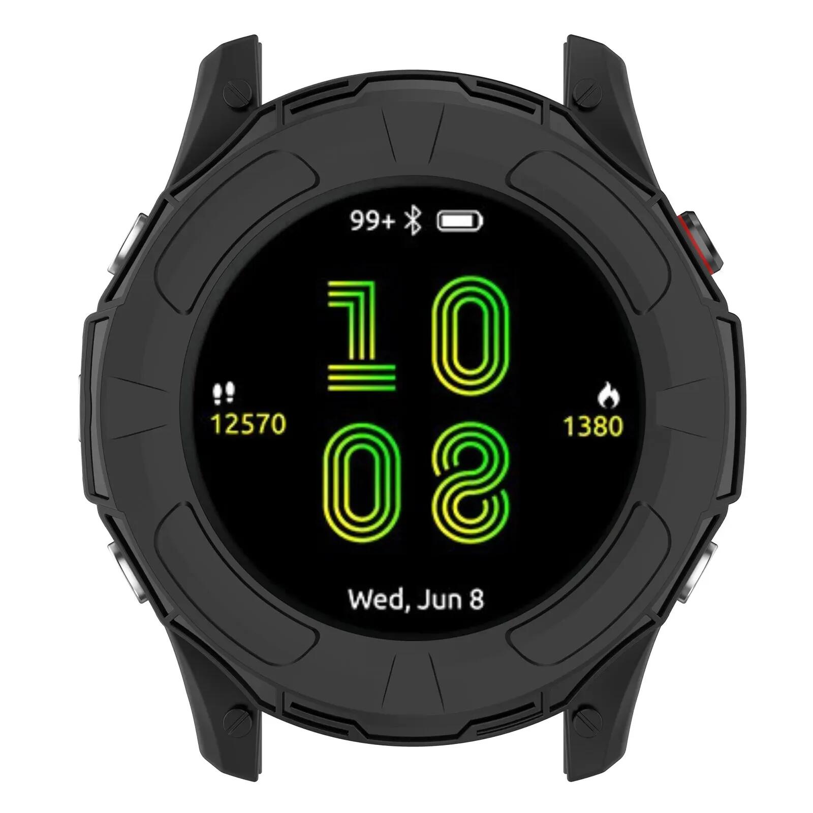 Capa protetora TPU para garmin forerunner 955 preta fina 2/5