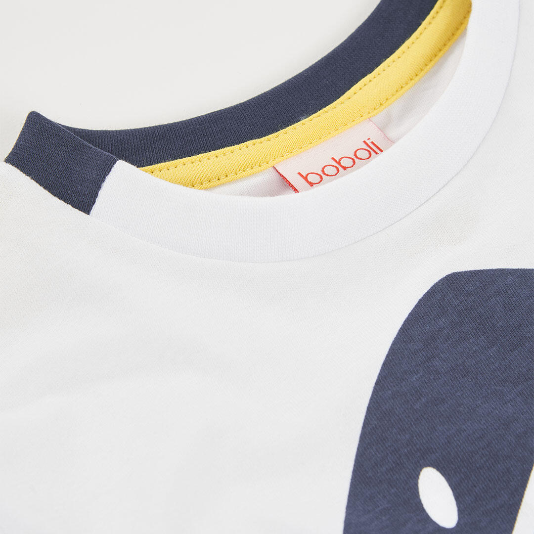 Camisetas de verano de tenis kids niño boboli blanco 3/4
