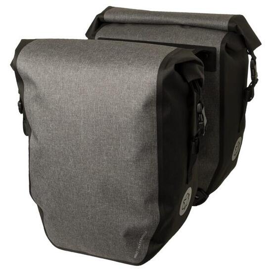 Borsa doppia bici Shelter Clean impermeabile grigia 42 litri