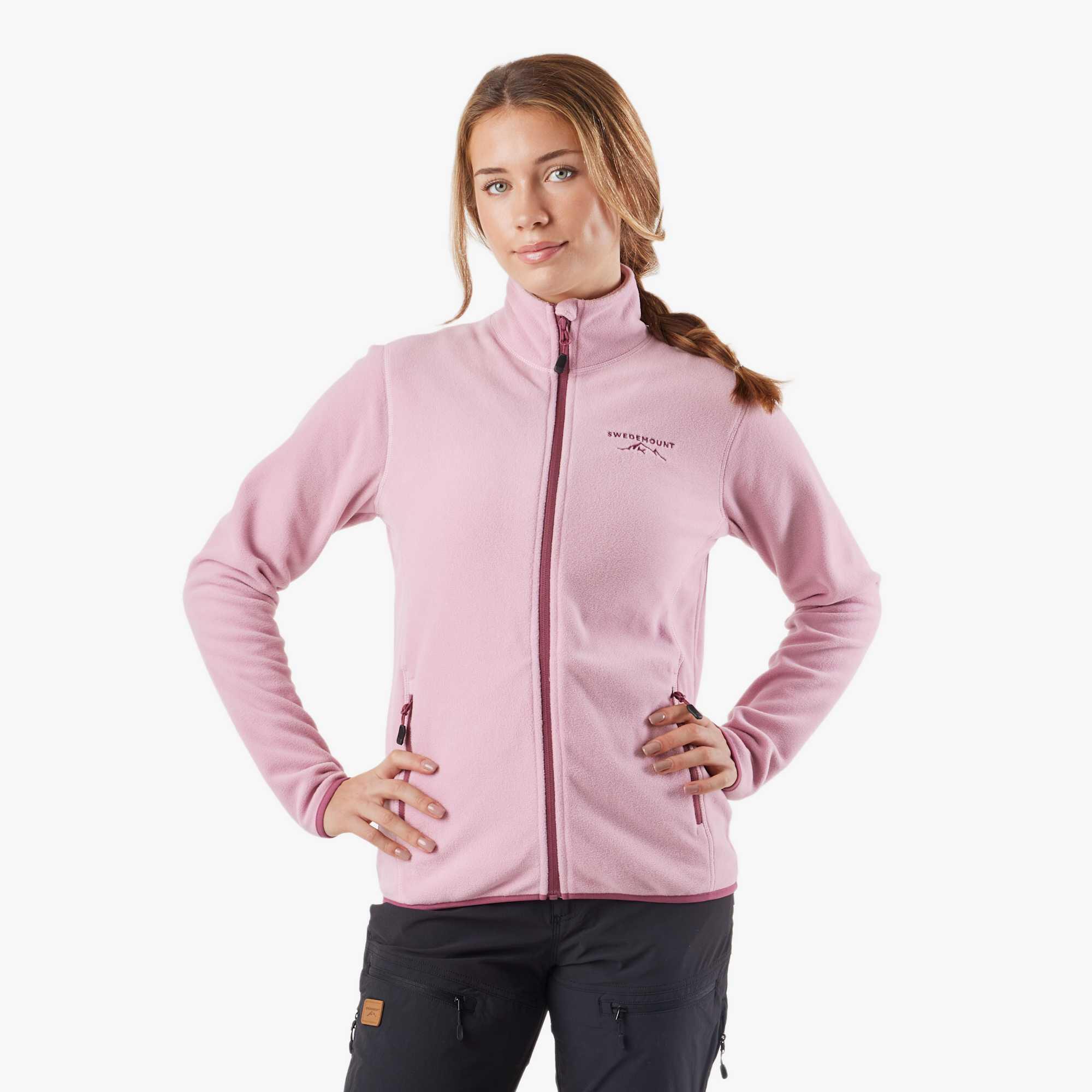 Swedemount - Veste Polaire Randonnée Femme Manches Longues Zippée Intégrale Stryn Fleece - Polaire - Rose - Decathlon