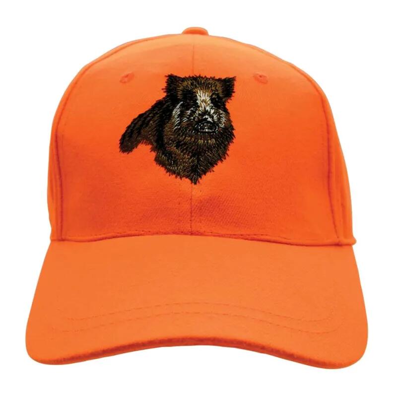 Casquette confort brodé sanglier tissu respirant orange 5/5