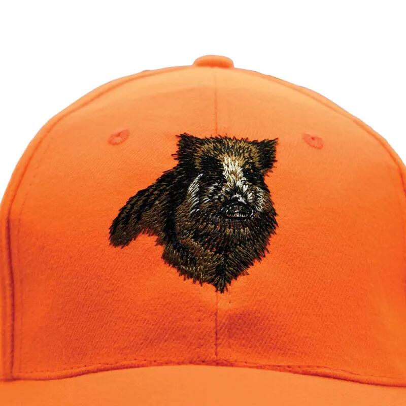 Casquette confort brodé sanglier tissu respirant orange 4/5