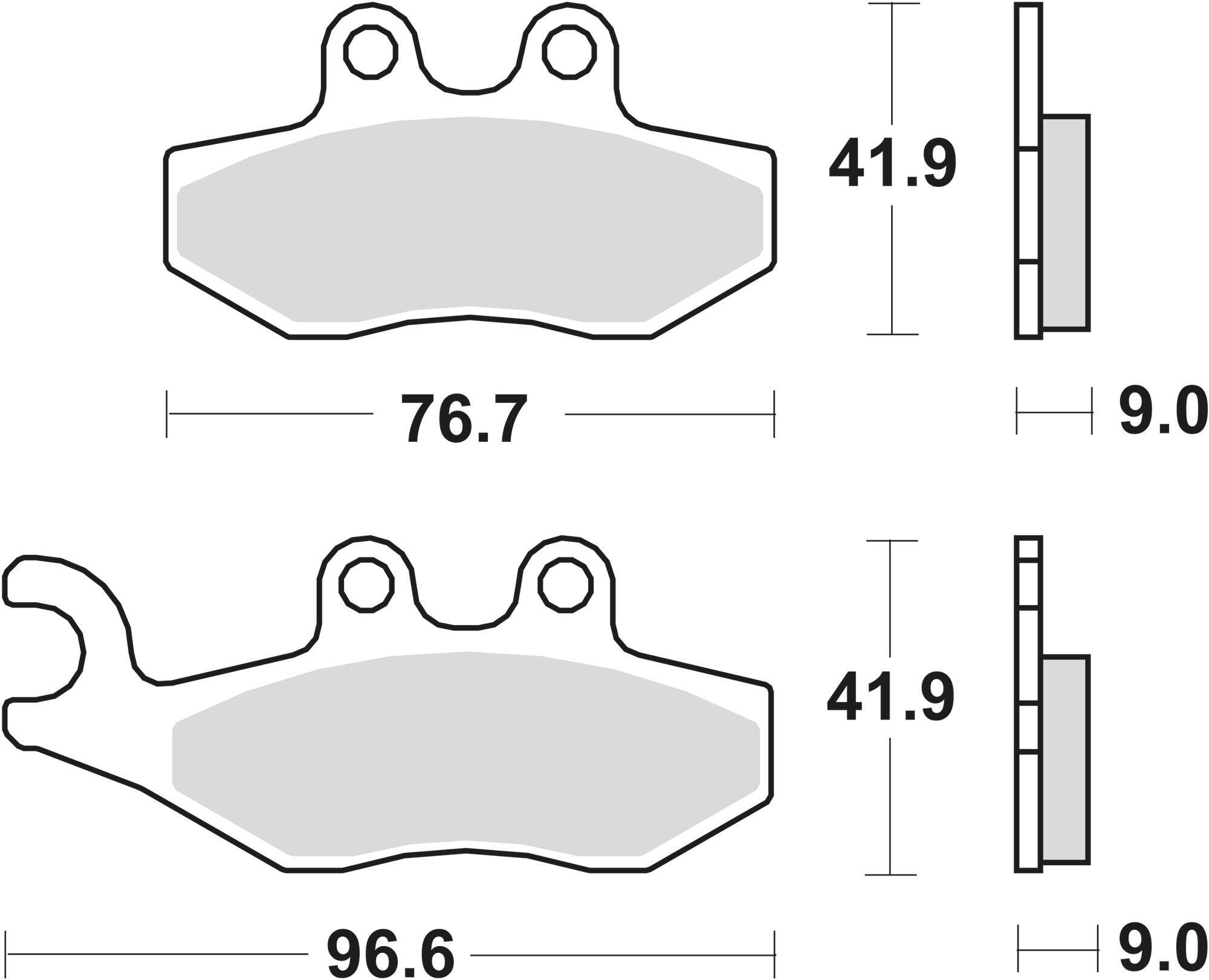 Trw remblokken mcb 744 brake pad mcb 744 srm sintered metal 1/1