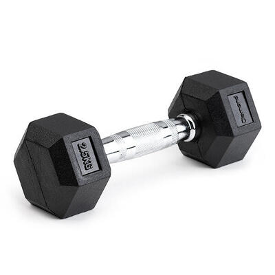 [Manubrio esagonale gommato palestra] Pesi professionali fino a 70 kg chrome