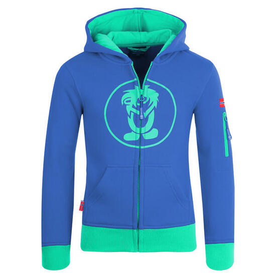 Sweat à capuche enfant Sortland bleu minuit / menthe foncée
