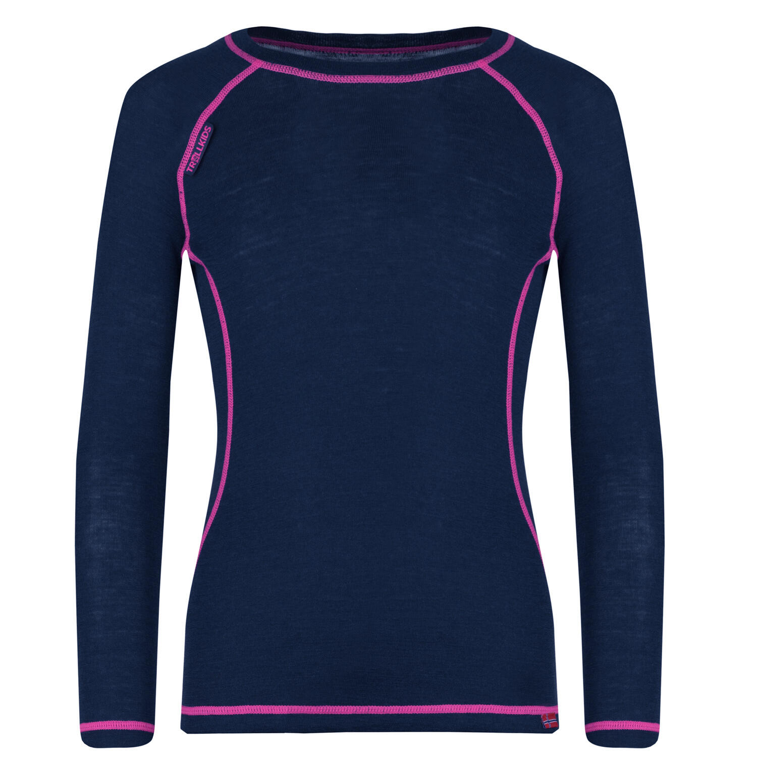Ensemble de sous-vêtements enfants Merino Bleu marine / Magenta 3/5
