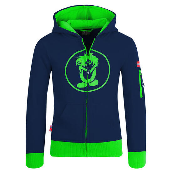 Sweat à capuche enfant Sortland bleu marine / vert
