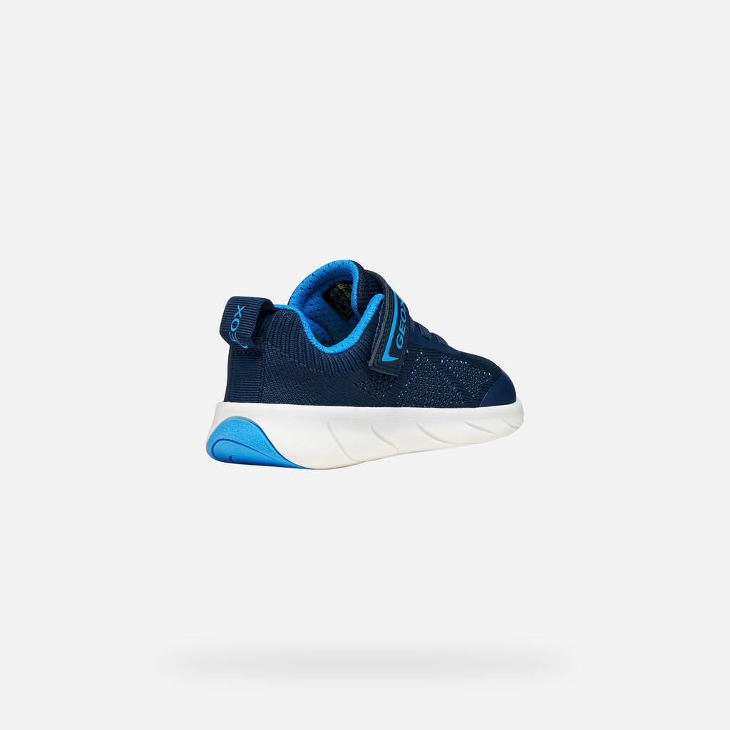 Baskets Garçon FOOT-RUN BOY Bleu Marine/Bleu Ciel 5/7