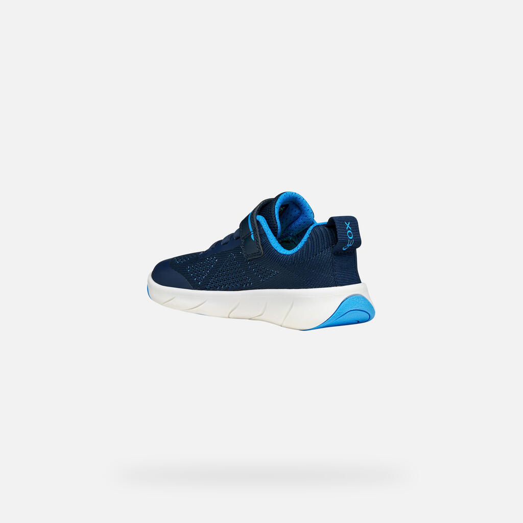 Baskets Garçon FOOT-RUN BOY Bleu Marine/Bleu Ciel 4/7