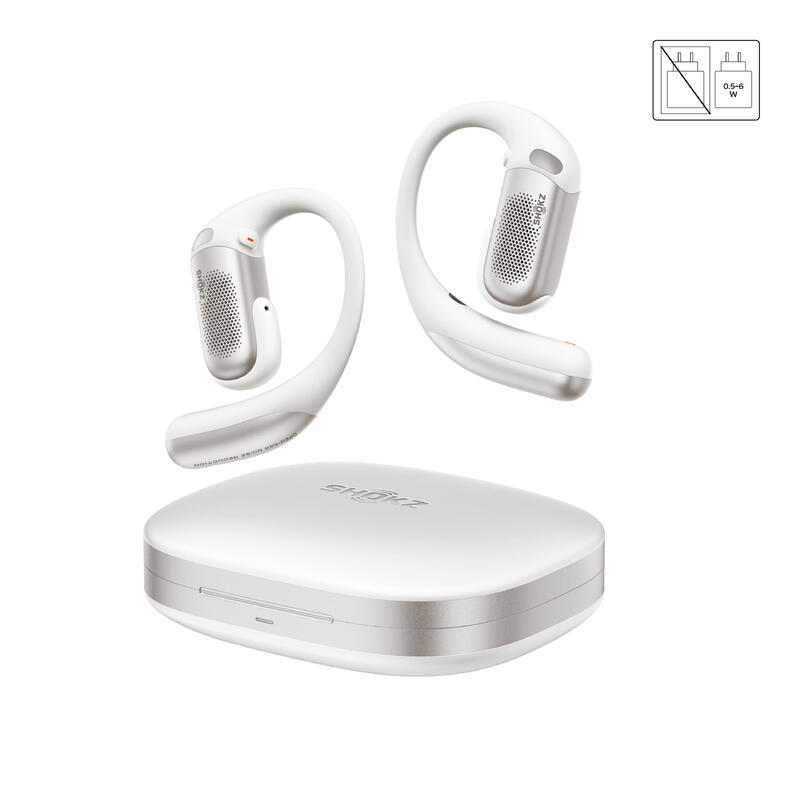 Căști Bluetooth OpenFit Pro Albe – Design Open-Ear, Reducere a Zgomotului