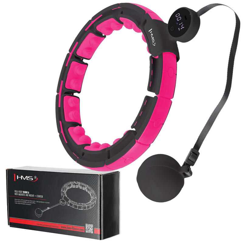 Hula-Hoop Magnetic Reglabil cu Afișaj Digital și Bilă Fitness HMS HHM16