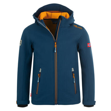 Veste softshell pour enfants Trollfjord vert lierre/bleu moyen/noir
