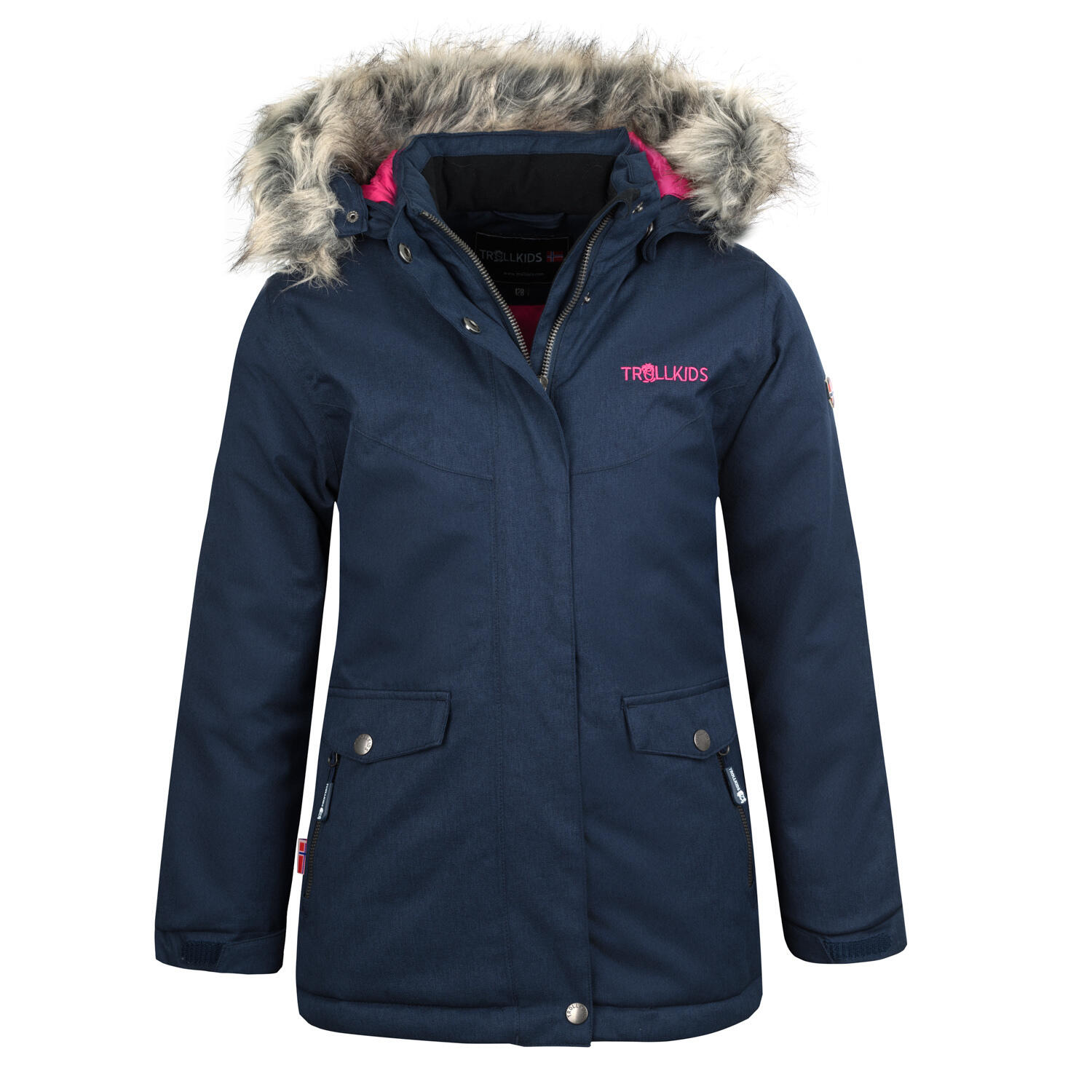 Trollkids - Filles Manteau D'Hiver Oslo Xt Imperméable Bleu Marine / Magenta - Veste - Bleu|rose - 10 À 12 Ans - Decathlon