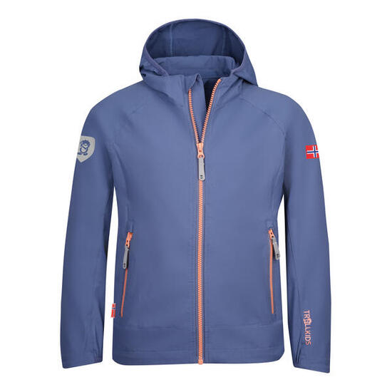 Veste Kvalvika Fille Bleu Lotus/Corail