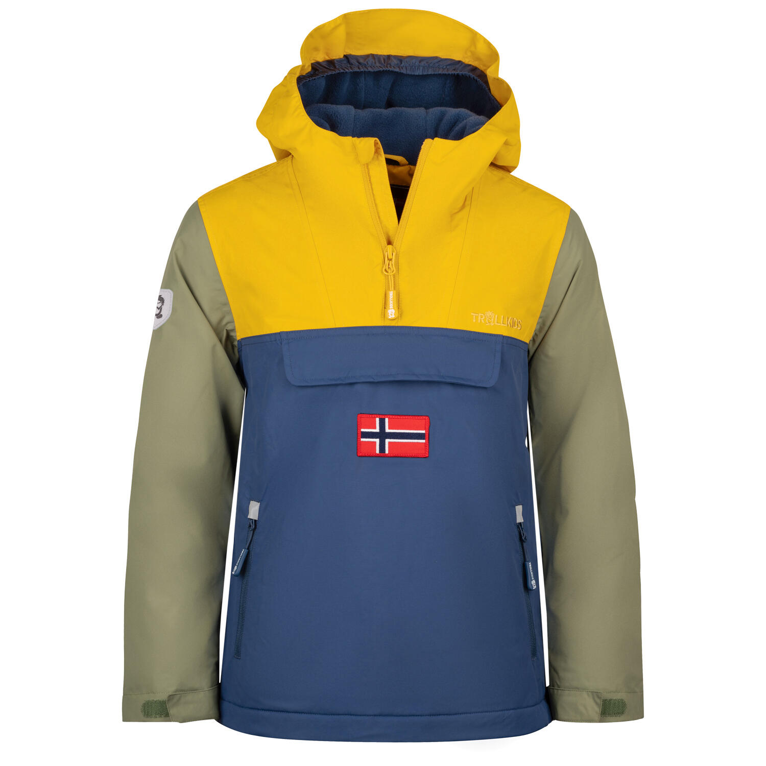 Trollkids - Parka Enfant Manteau Kirkenes Jaune D'Or/bleu Mystique/mousse - Veste - Bleu|jaune|marron|vert - 10 À 12 Ans - Decathlon