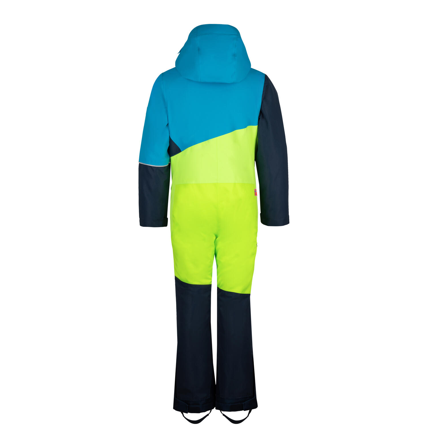 Tuta da neve bambino Hallingdal lime/blu notte impermeabile 2/3