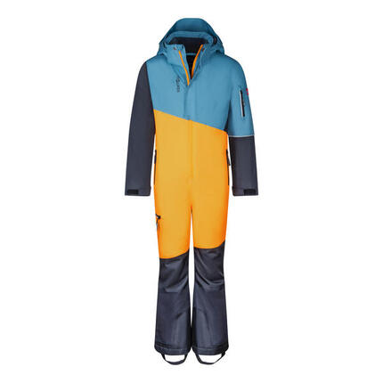 Combinaison de ski Hallingdal enfant orange/bleu imperméable polaire
