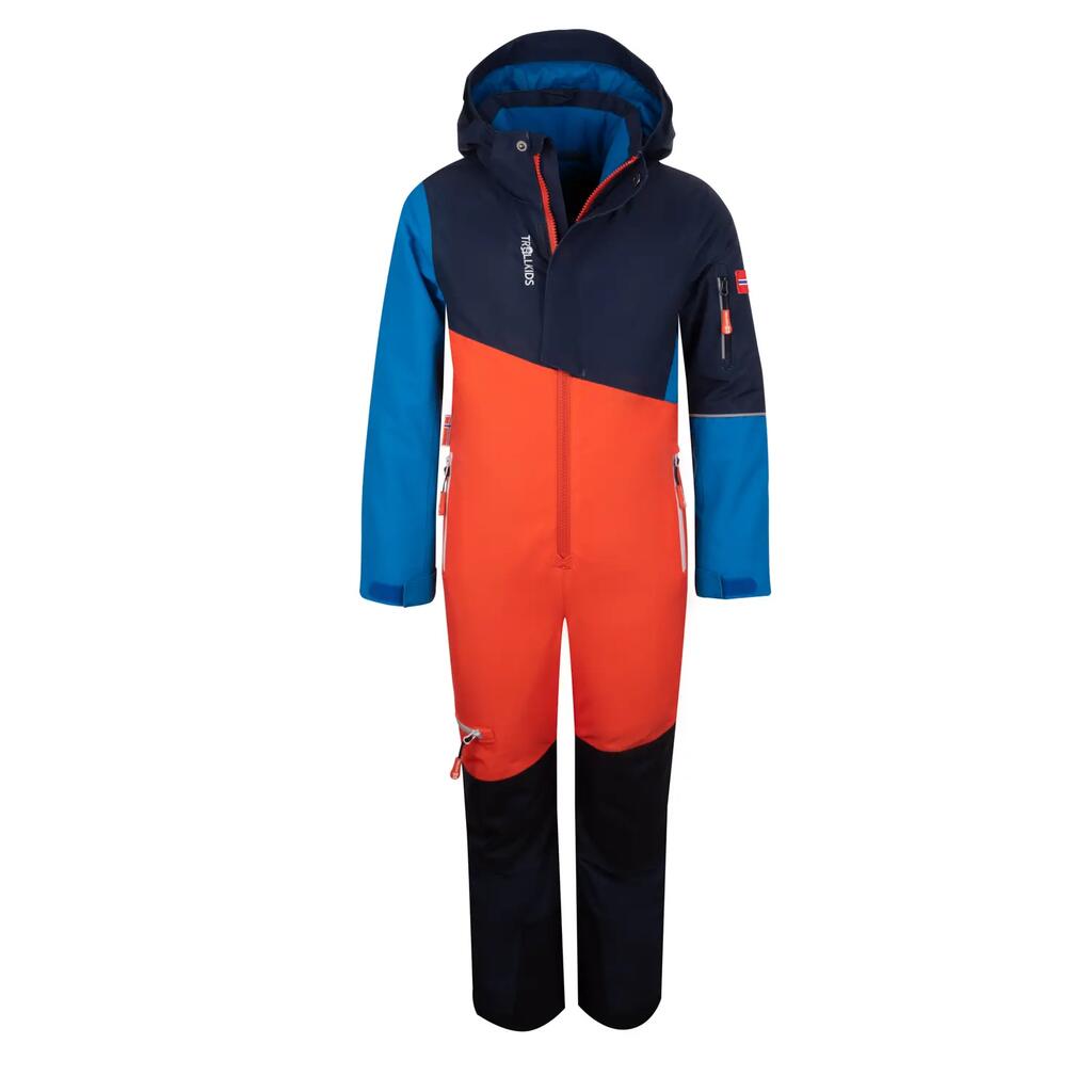 Hallingdal Kids' Snow Suit Orange/Blue, Waterproof Polyester