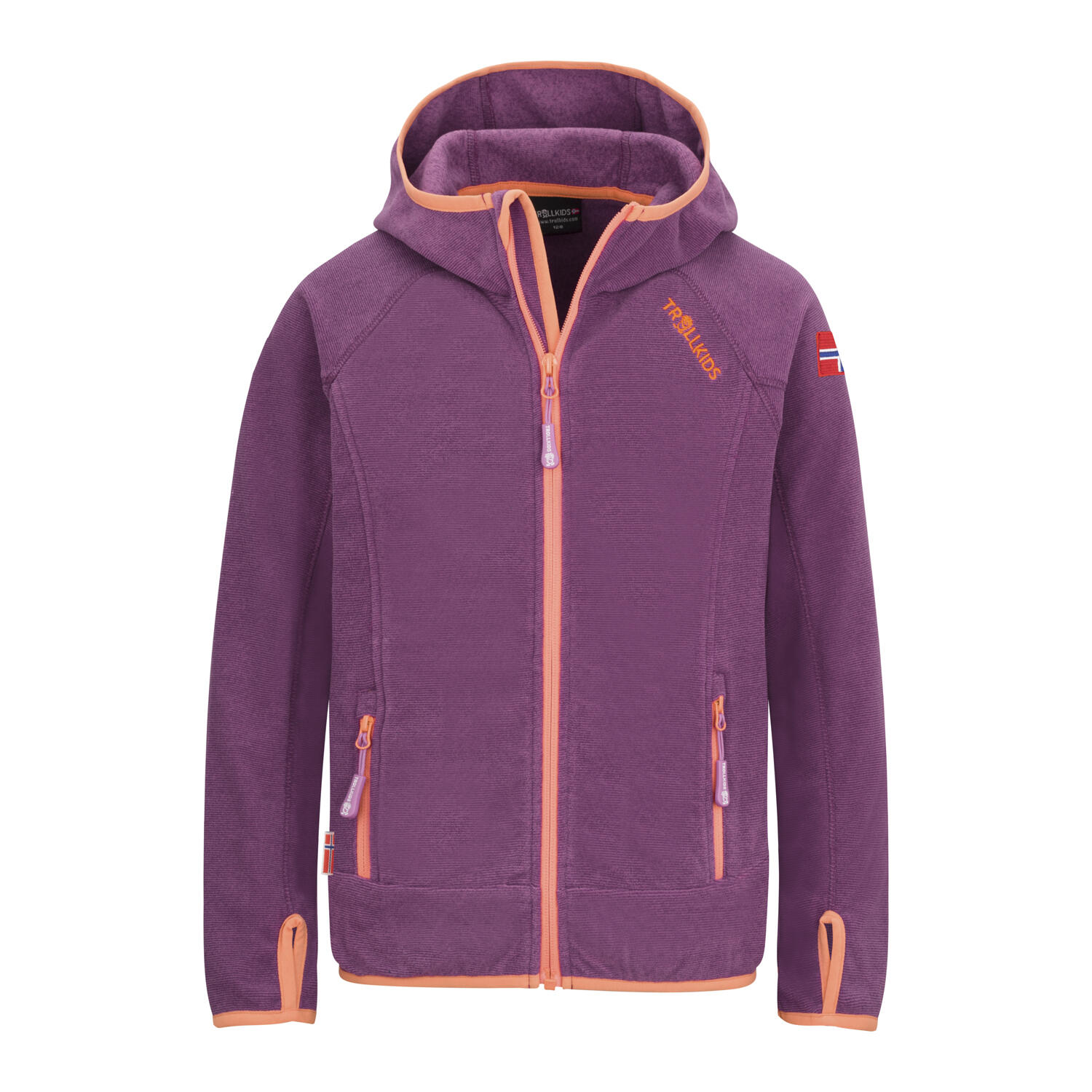 Veste polaire enfant Sandefjord rose mauve/orange papaye 1/3