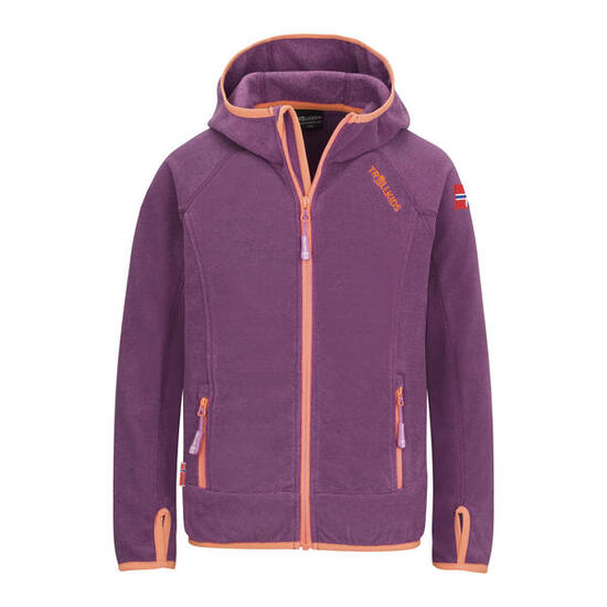 Veste polaire enfant Sandefjord rose mauve/orange papaye
