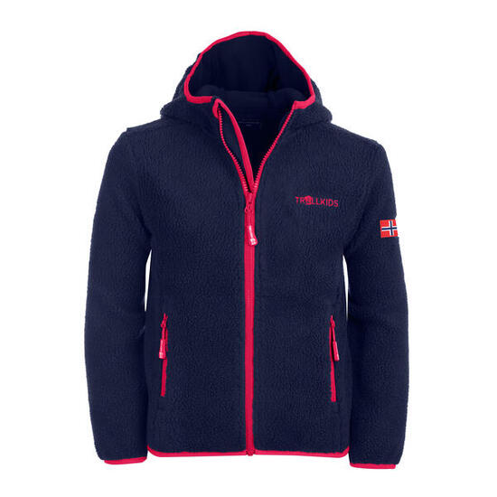 Veste polaire fille Mandal bleu marine/magenta