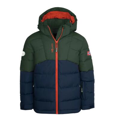 Giacca invernale Gryllefjord Trollkids bambino blu scuro/verde chiaro poliestere