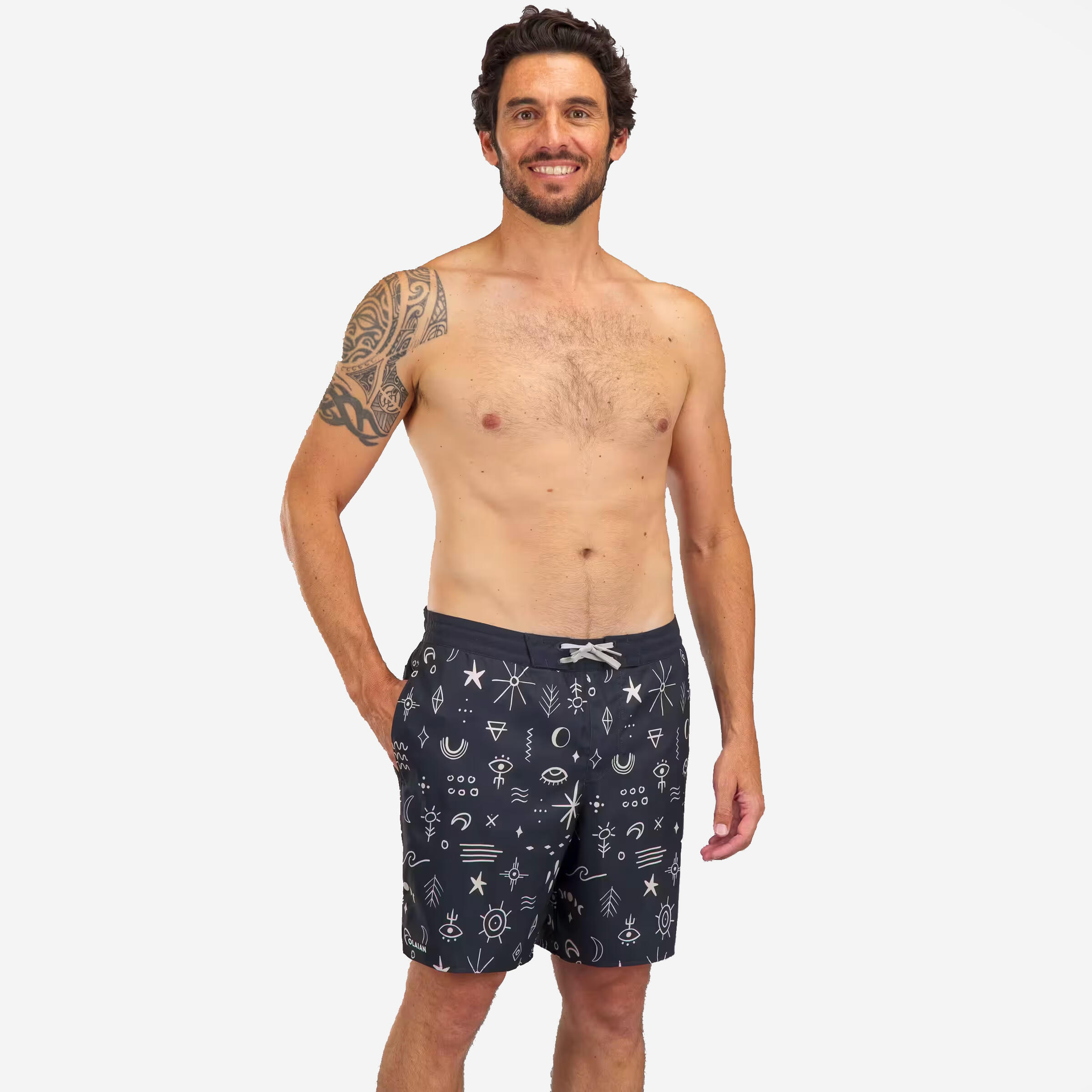Decathlon - Seconde Vie - Boardshort Surf Short De Bain Mi-long 18’’ Homme,... - Très Bon - Boardshort - Incolore|noir - 48 Xl - Decathlon