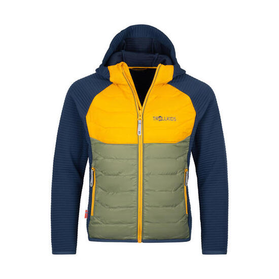 Veste hybride Sirdal pour enfants Bleu mystique/jaune doré