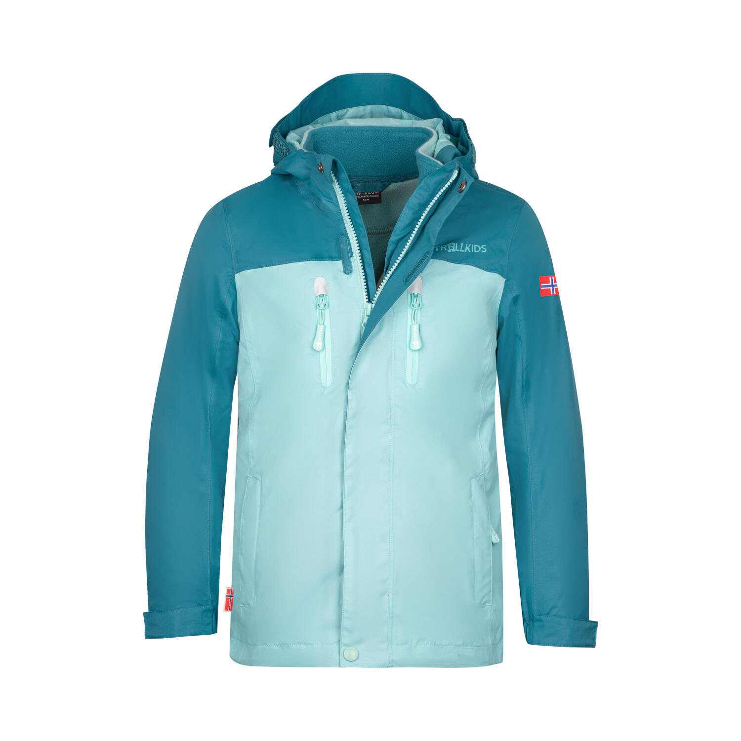 Veste 3 en 1 Bryggen pour filles bleu-vert/bleu d'eau 1/5