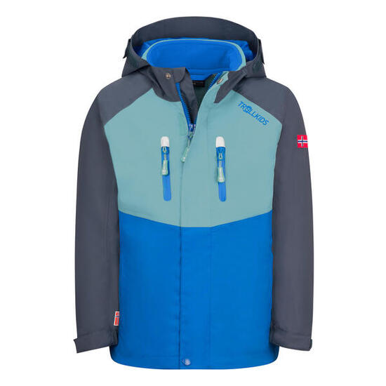 Veste 3en1 enfant Bryggen turquoise/bleu foncé/bleu cobalt
