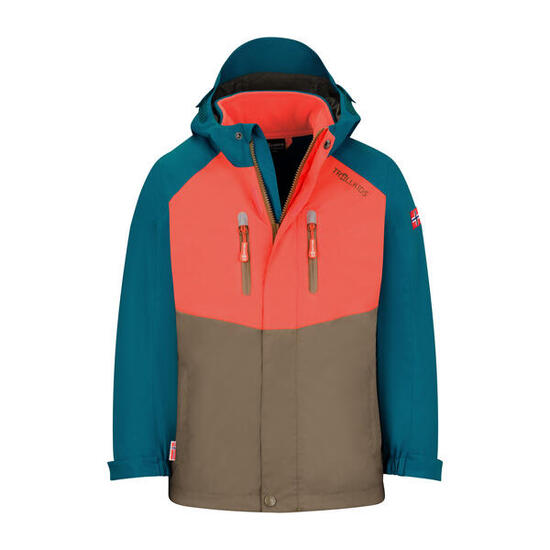 Veste 3en1 enfant Bryggen marron moka/orange/bleu Atlantis