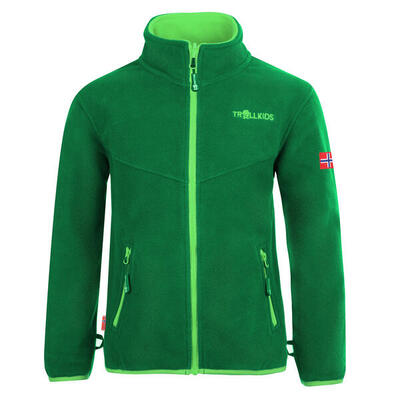 Kids fleece jacket oppdal xt ademend isolerend mosgroen/goudgeel/blauw