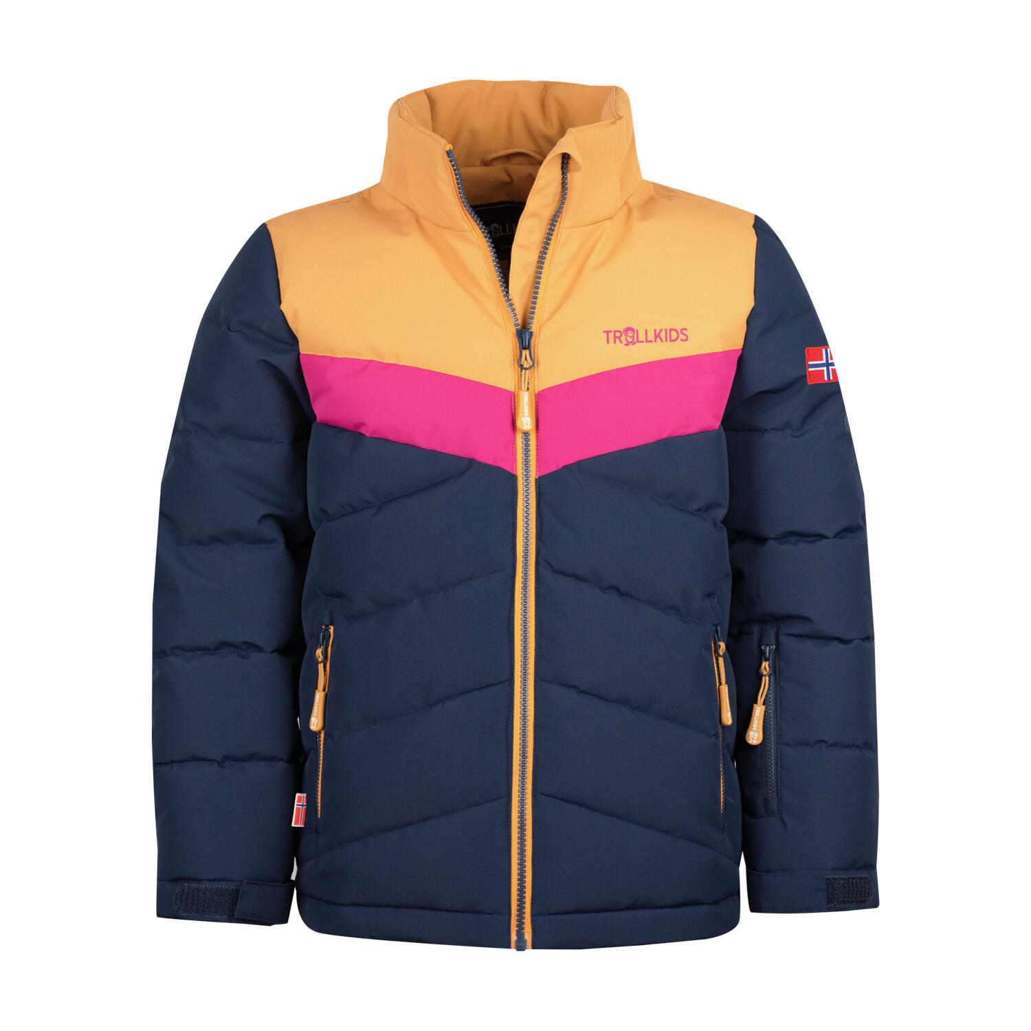 Filles Veste d'hiver Gryllefjord bleu marine/miel/bois de feu 3/5