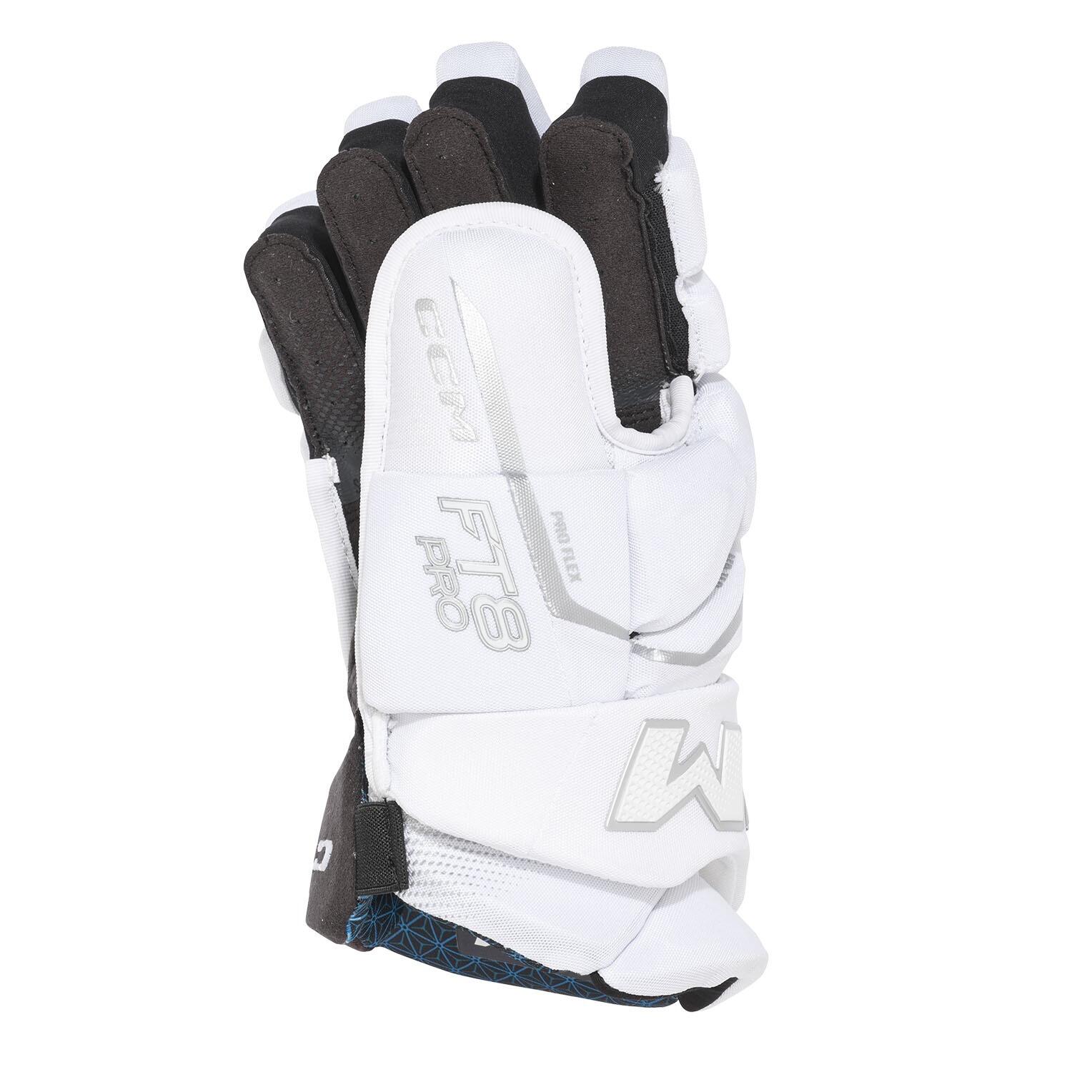Guantes de hockey sobre hielo Jetspeed FT8 Pro - Junior - Blanco/Plateado - 11" 2/7